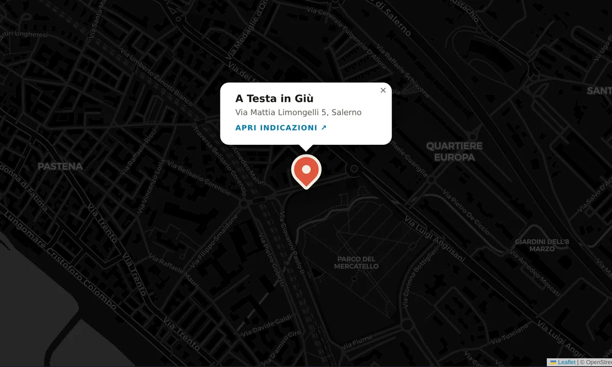 Mappa di Mercatello con A Testa in Giù in Via Mattia Limongelli 5